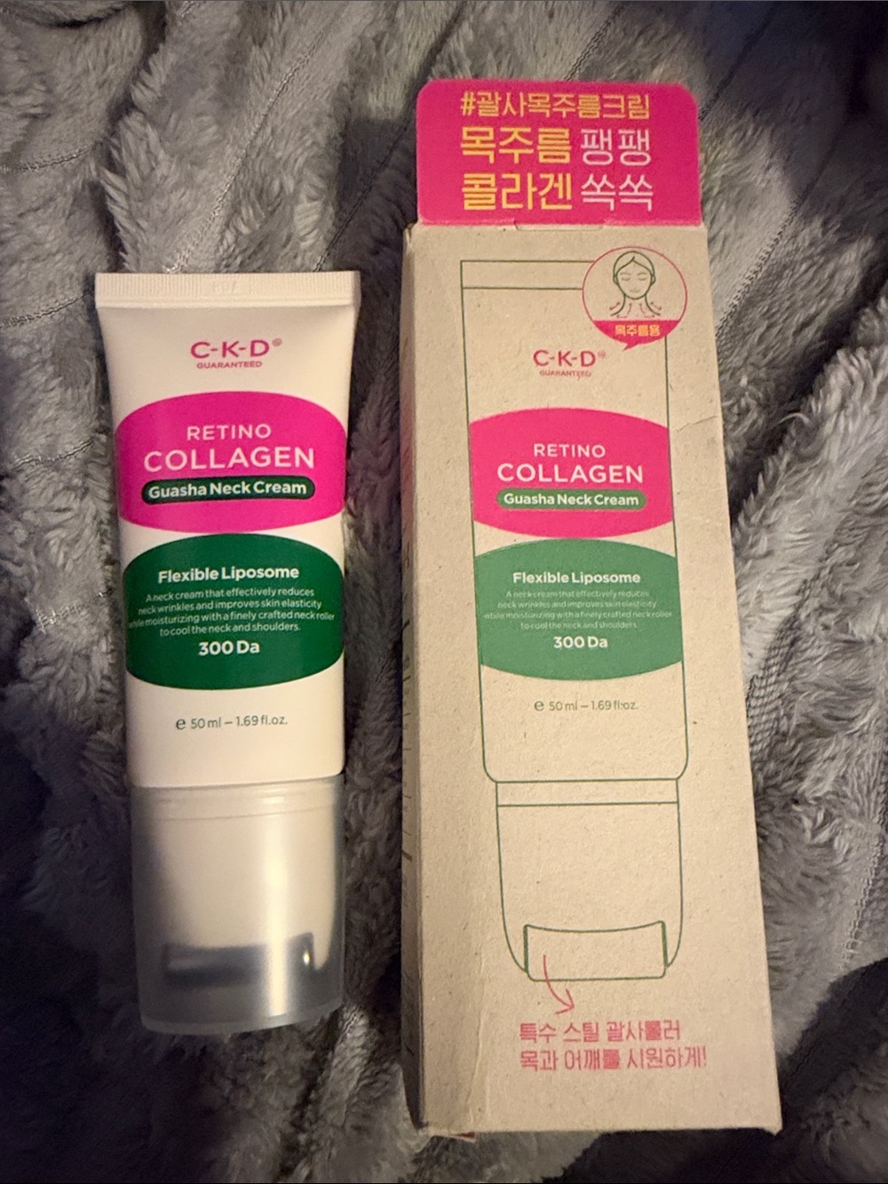 C-K-D Retino Collagen Guasha Neck Cream – Pink & Green